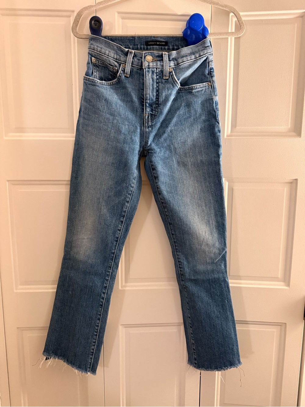 Lucky Brand Bridgette Slim High Rise Frayed Hem Jeans Size 0 / 25 Vintage Chic